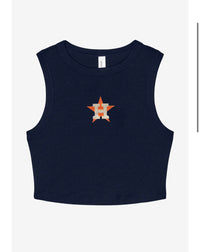Astros logo crop tank