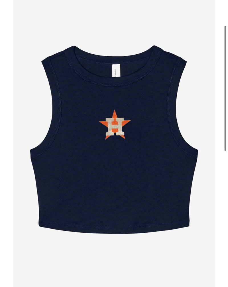 Astros logo crop tank