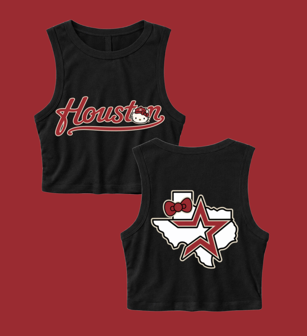 Hello Kitty Astros - crop front & back brick