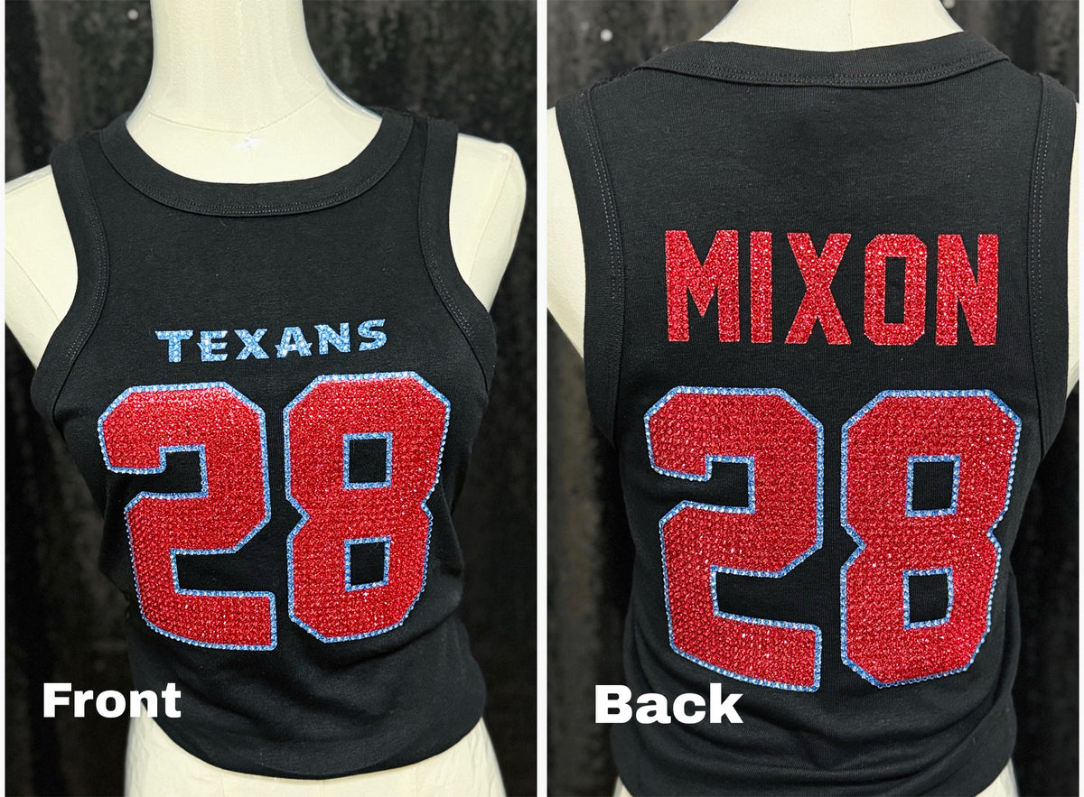 Texans Jersey inspired tee - crop top