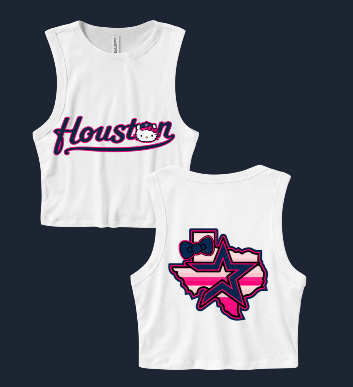 Hello Kitty Astros - crop front & back pink