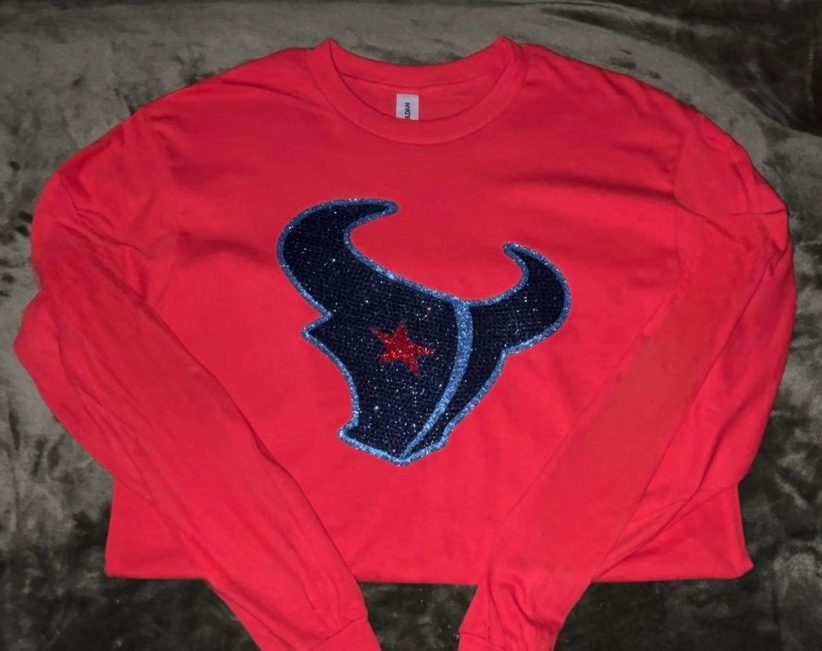 Texans logo long sleeve htown colors