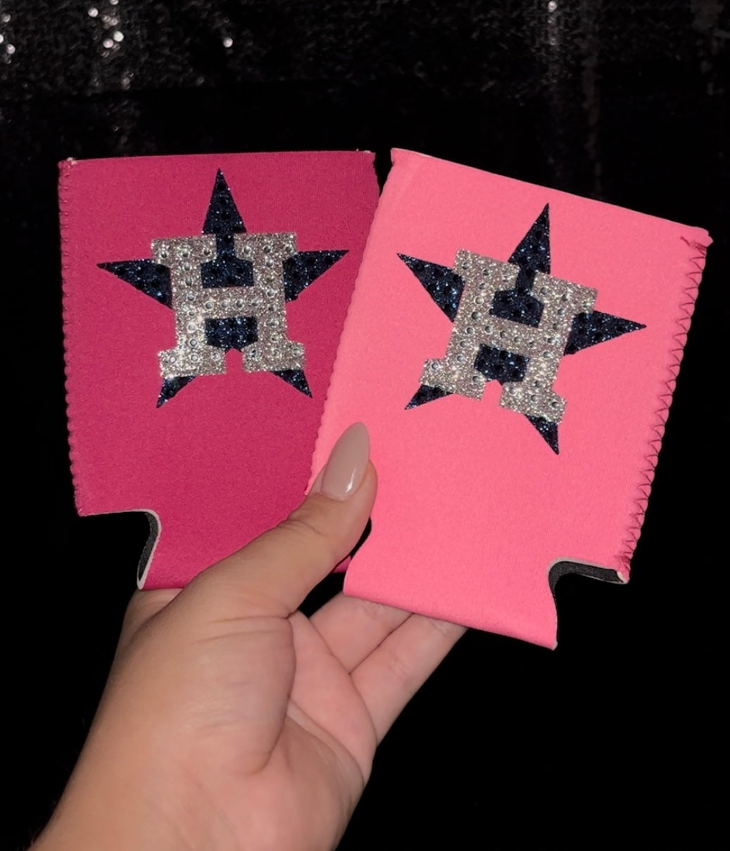 Astros H-Town Star - pink koozie