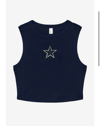 Cowboys logo crop tank