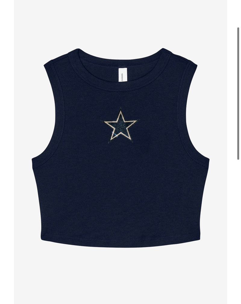 Cowboys logo crop tank