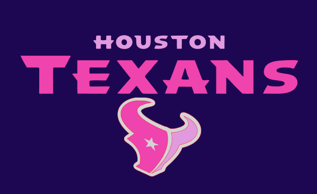 Texans font tee -pink
