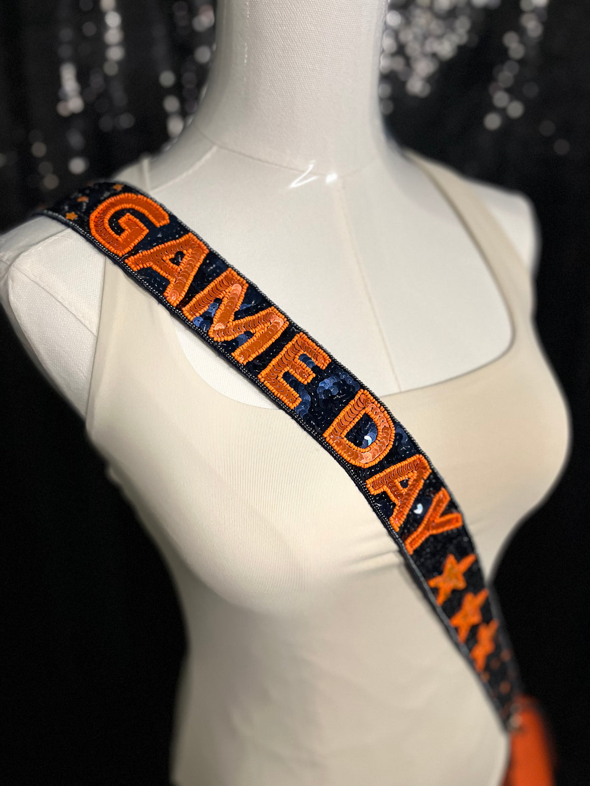 Game Day replacement purse strap - orange & navy