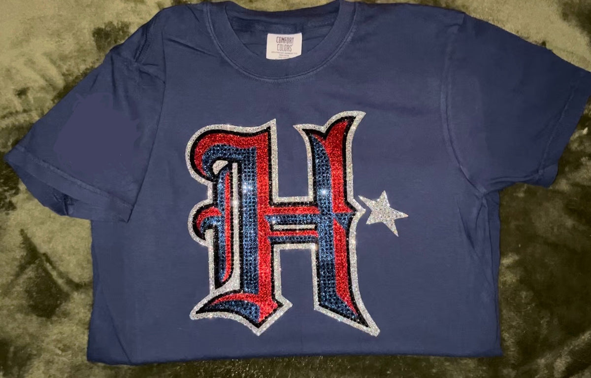 Texans H-Town Football baby tee & crop tank - original colors